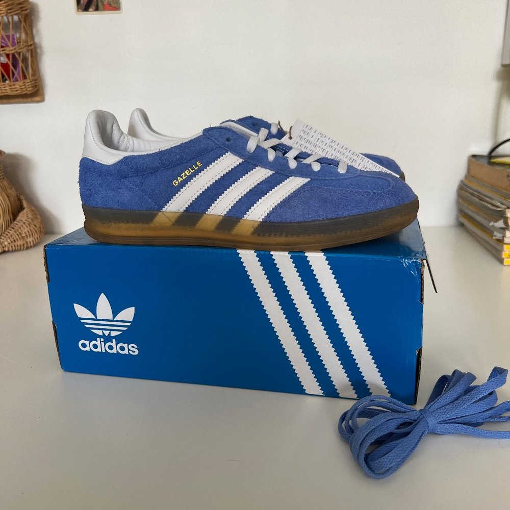 NWT Adidas Gazelle Indoor Wmns Blue Fusion Women's Size 7